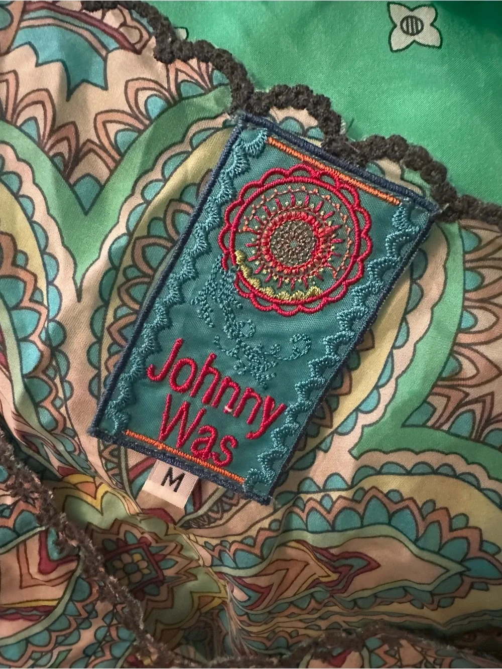 Johnny Was Silk Printed Tunic Top Size M - Picture 6 of 9